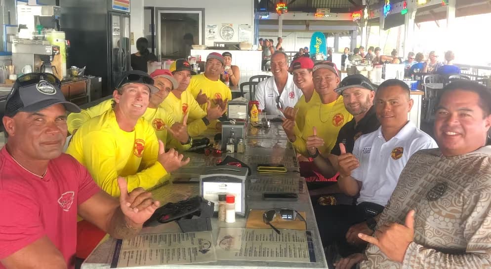Hawaii County Fire Department rescue crews alongside Harbor House and Sayre Foundation partners after fundraising for the Kailua-Kona rescue unit
